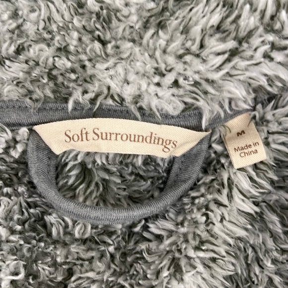 Soft Surroundings Hug Me Cardi Heathered Gray Soft Plush Wrap Medium - Picture 3 of 9
